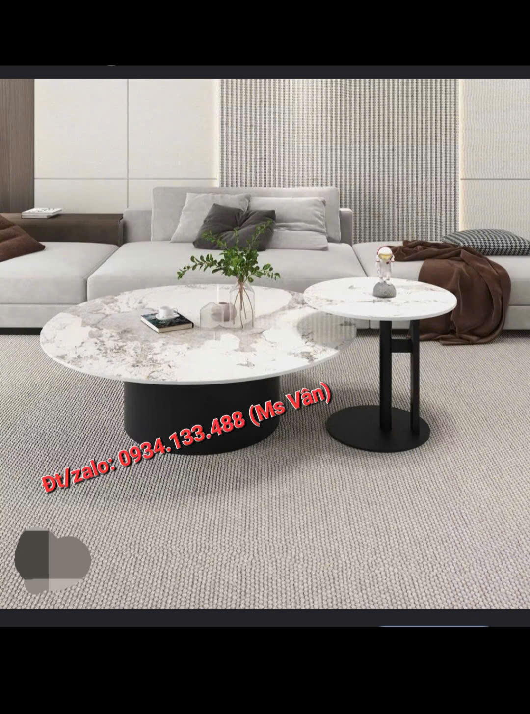 7 Bộ bàn trà sofa decor phòng khách cực đẹp