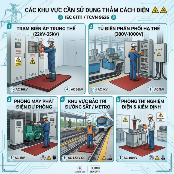 Thảm cách điện là gì  Hướng dẫn chọn thảm cách điện đạt chuẩn IEC 61111