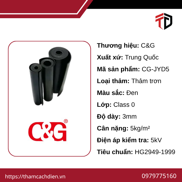 1 Thảm Cách Điện CG-JYD 5KV Chính Hãng