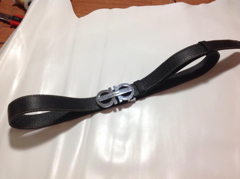 1 Dây lưng da bò xịn, khâu thủ công, mặt dây bằng đồng đúc nguyên khối giá 550k