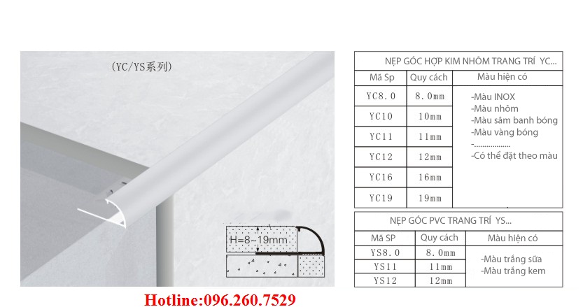 3 Nep trang tri, nẹp trang trí nhôm, nẹp trang trí nội thất