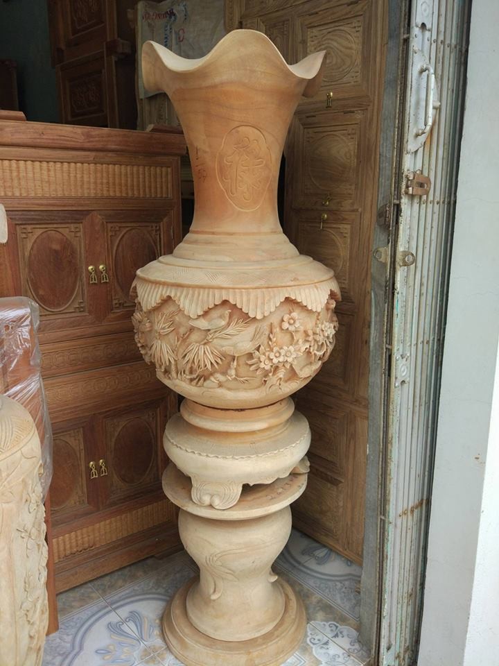 1 Lục Bình Kiểu Củ Tỏi Gỗ Xà Cừ 1 Lục Bình Kiểu Củ Tỏi Gỗ Xà Cừ