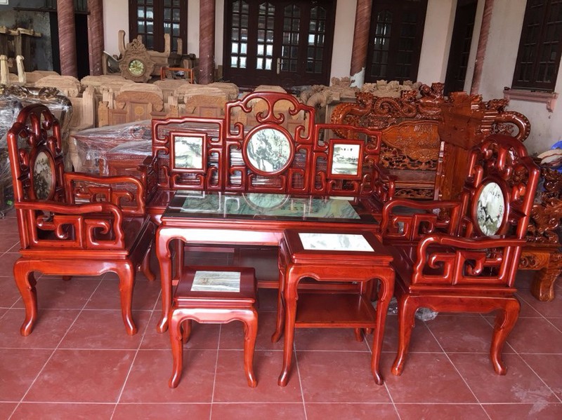 Bộ Bàn Ghế Guột Móc Mỏ Khảm Đá Gỗ Gụ Bộ Bàn Ghế Guột Móc Mỏ Khảm Đá Gỗ Gụ