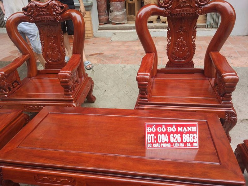 3 Bộ bàn ghế trạm voi gỗ lim tay 10 và tay 12