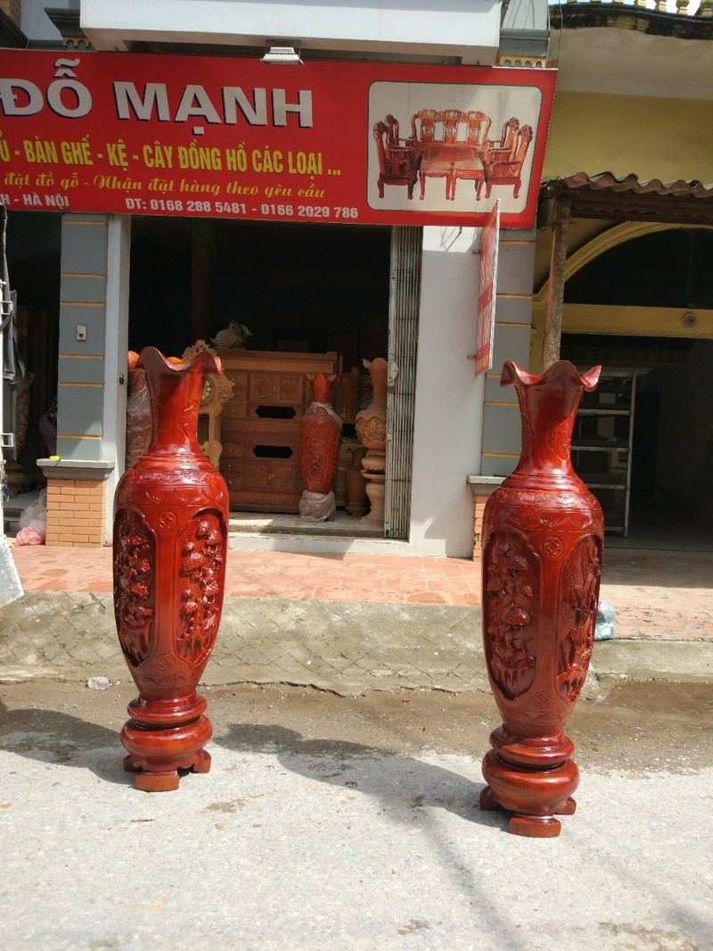 1 Lục Bình Gỗ Xà Cừ 1 Lục Bình Gỗ Xà Cừ