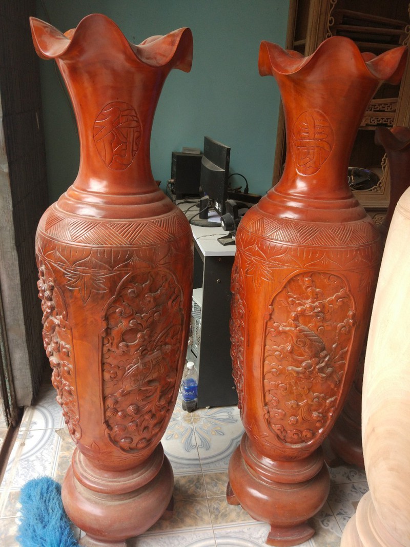 2 Lục Bình Gỗ Xà Cừ 2 Lục Bình Gỗ Xà Cừ