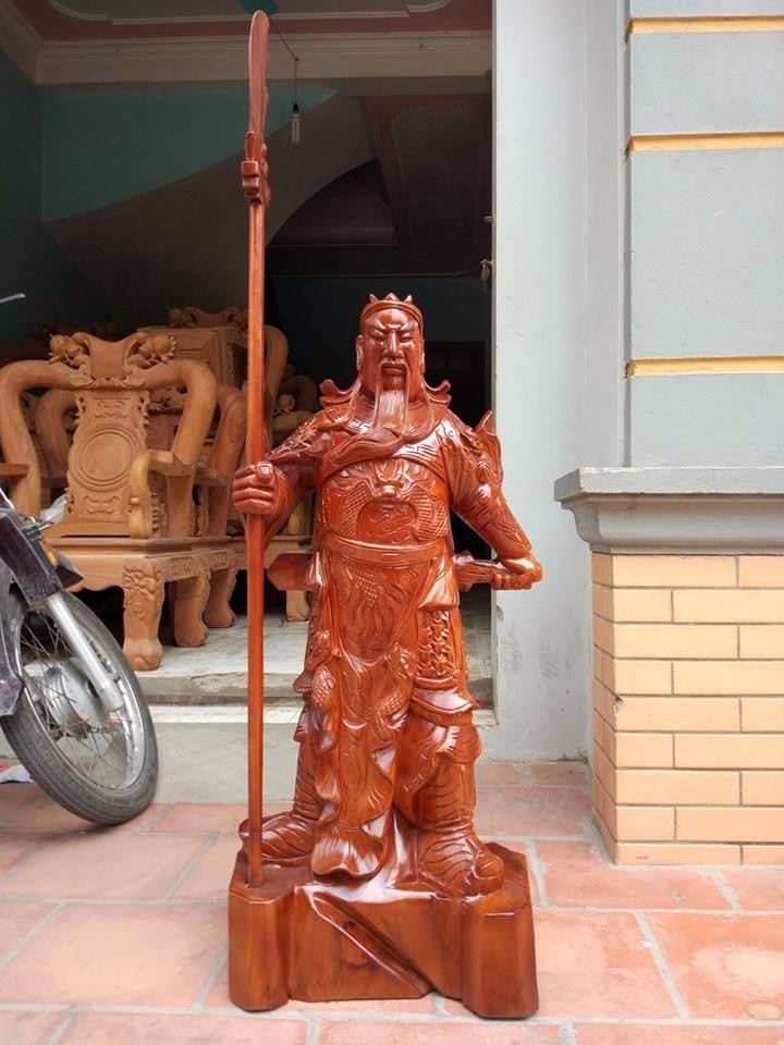 1 Tượng Quan Công Gỗ Xà Cừ