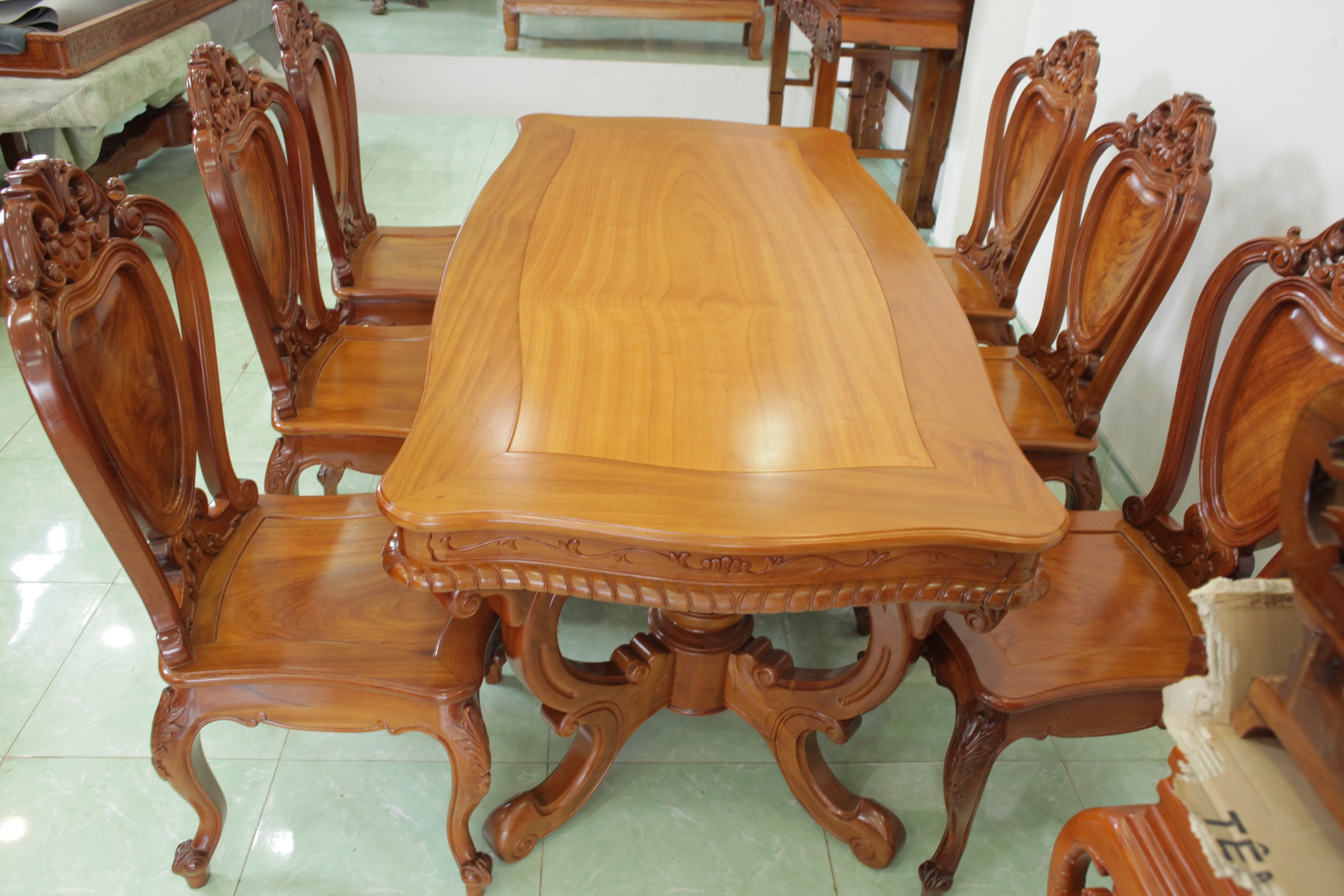 Bộ Bàn Ghế Ăn Gỗ Gõ Đỏ Bộ Bàn Ghế Ăn Gỗ Gõ Đỏ