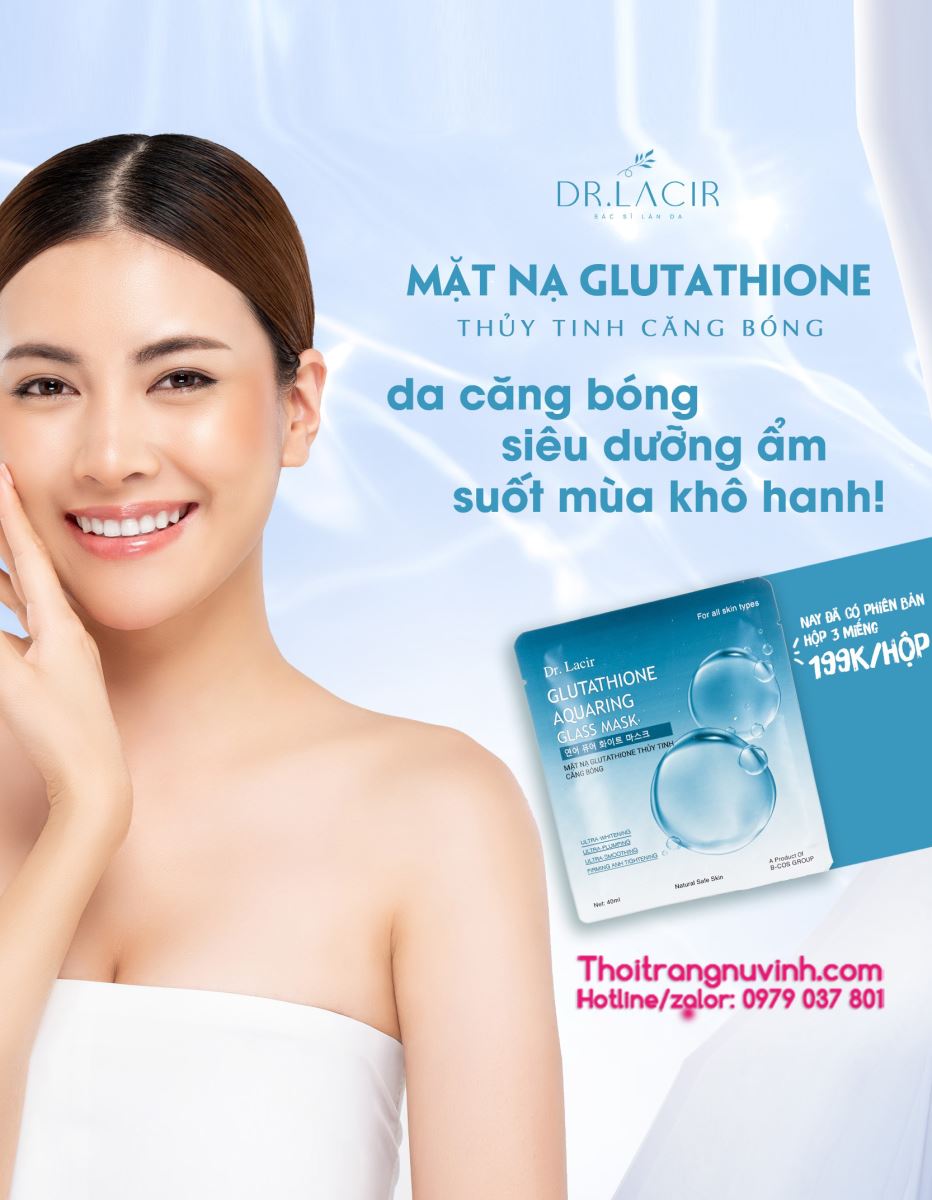Mặt nạ Gutathione thủy tinh căng bóng Dr.lacir giúp trẻ hóa và tăng độ đàn hồi cho da
