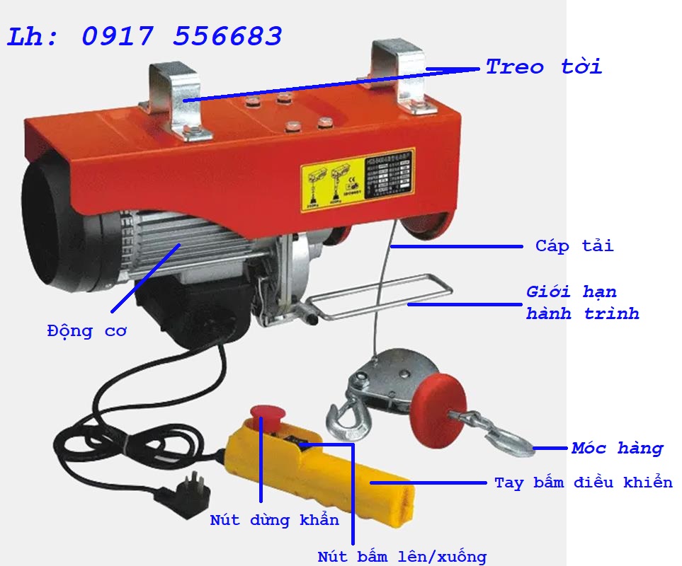 Tời điện mini PA200, PA400, PA600, PA800, PA1200 cáp 12m, 20m, 30m điện 220v Tời điện mini PA200, PA400, PA600, PA800, PA1200 cáp 12m, 20m, 30m điện 220v