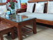 Bộ  bàn ghế sofa gỗ có nệm rời và gối dựa lưng 