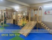 Bộ cầu trượt liên hoàn gỗ dành cho trẻ em, công viên 