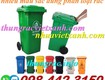 Thùng rác 120 lít nắp kín nhựa hdpe 2 bánh xe   nhiều màu...