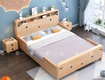 Giường ngủ trẻ em gỗ tự nhiên có kệ đầu giường 