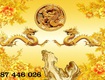 Tranh rồng vàng  gạch ốp, tranh tường đẹp 3d hp07692 