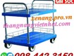 Xe đẩy hàng 2 tầng sàn nhựa 300kg 