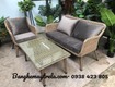 Sofa mây nhựa  bàn ghế nhựa giả mây phòng khách 