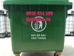 Xe thu gom rác đẩy tay 1100 lít, thùng rác công cộng 1100l 