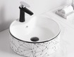 Lavabo Đặt Bàn Đá Tròn Trắng Viền Đen MTLA 75 