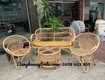 Bàn ghế sofa mây tay cuộn phòng khách 