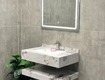 Bàn đá lavabo 2 tầng tràn viền vân đá bóng lavabo vuông 