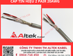 Cáp tín hiệu âm thanh , báo động 2 pair 20awg altek kabel 