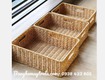 Khay đựng đồ chữ nhật giả mây