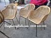 Ghế chân sắt cafe mây tre