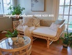 Ghế sofa dài mây tự nhiên lưng caro