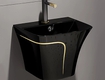 Lavabo Treo Tường Liền Khối Đen Viền Vàng MTLA 13 