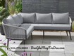 Mẫu sofa góc chữ l màu xám ghi để sân vườn đẹp