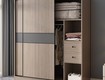 Tủ áo gỗ công nghiệp mdf cửa lùa màu nâu gỗ sồi