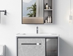 Tủ lavabo nhôm màu xám cao cấp codor t7638