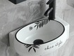Lavabo treo tường góc phải chiếc lá mtla