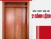 Cửa thép vân gỗ 2 cánh lệch