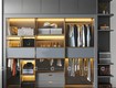 Tủ áo cánh kính gỗ cn mdf màu xám