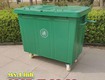 Xe đẩy rác thùng rác 660 lít bằng thép mới dùng với xe kẹp rác...