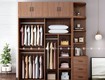 Tủ áo cửa lùa kịch trần gỗ mdf melamine màu óc chó