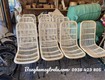 Ghế mây tự nhiên kết hợp chân sắt