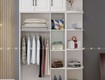 Tủ quần áo gỗ công nghiệp mdf màu trắng tân cổ điển