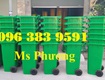 Thùng rác nhựa 120 lít có bánh xe, nắp kín, dùng cực tiện lợi 