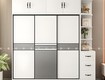 Tủ quần áo gỗ mdf cửa lùa có kệ trang trí hiện đại 
