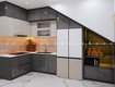 Tủ bếp mdf phối màu thanh lịch thiết kế tối ưu