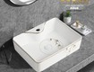 Lavabo đặt bàn vuông bông hoa codor la08bh 