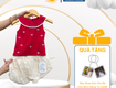 Set áo cổ sen đỏ phối ren tim và chân váy bồng kem dễ thương...