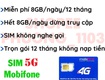 Sim 5g dùng 1 năm không phải nạp tiền  8gb/ngày   xem yutube...