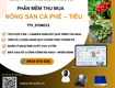 Phần mềm tính quy chuẩn, mua bán gia công cafe, tiêu 
