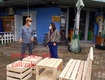 Đóng bộ bàn ghế sân vườn decor bằng gỗ thông Pallet Đà Nẵng 0799345292 