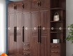 Tủ Quần Áo Gỗ Óc Chó Phủ Sơn Tự Nhiên Sang Trọng 