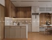 Tủ Bếp Gỗ Công Nghiệp MDF Thiết Kế Vintage Ấm Áp Hiện Đại 